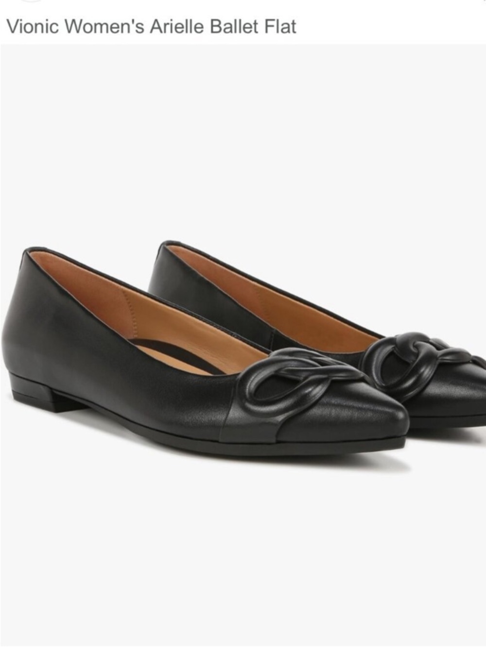 Vionic Arielle black pointy toe flats size 8.5